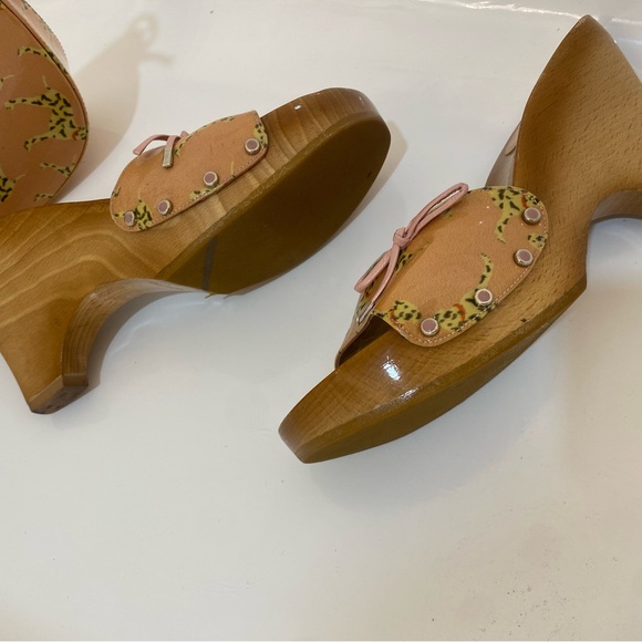 Y2K Stuart Weitzman Tan Mules with matching Dalmatian bag - Picture 5 of 10